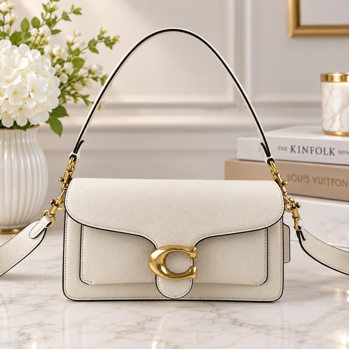 COACH CH857 Tabby 26 Shoulder White Leather Crossbody Outlet New