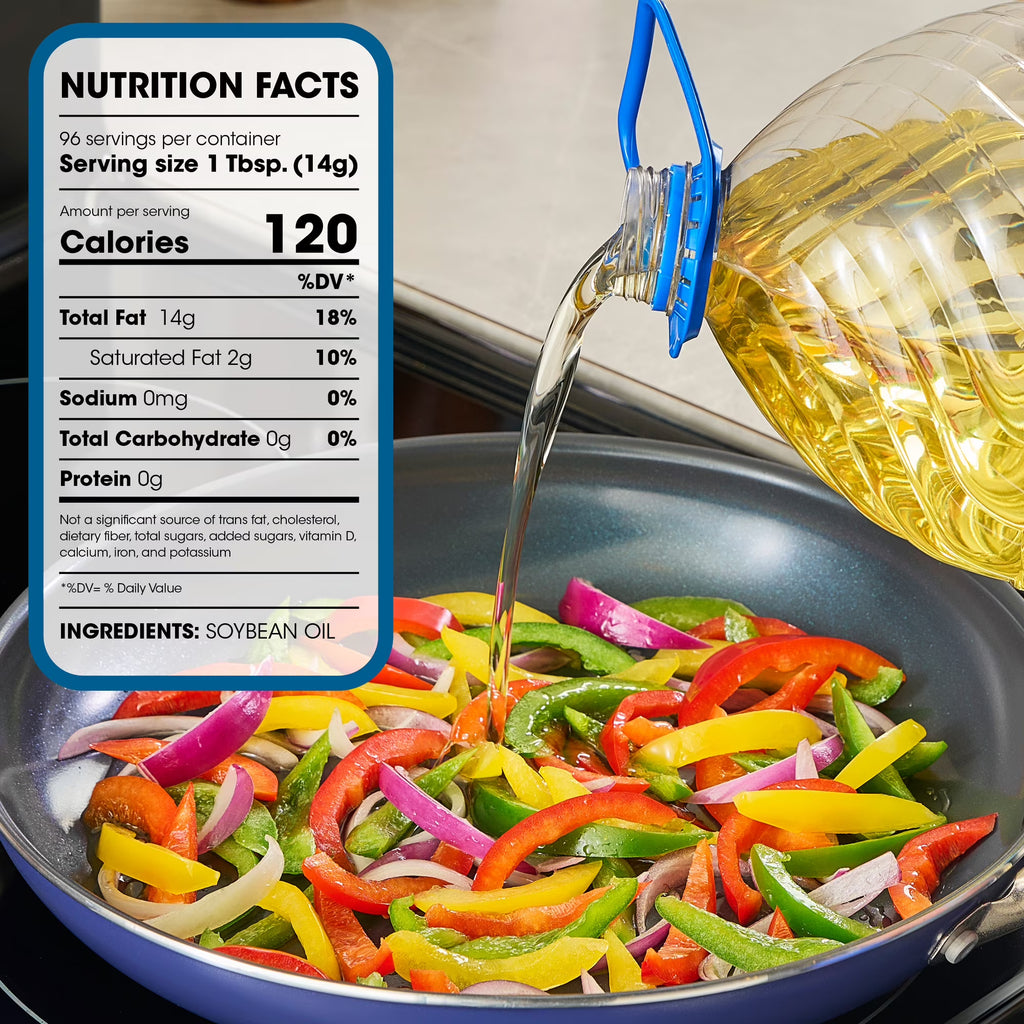 Great Value Vegetable Oil, Heart Healthy and Versatile, 1 Gallon Bottle, 3-Pack