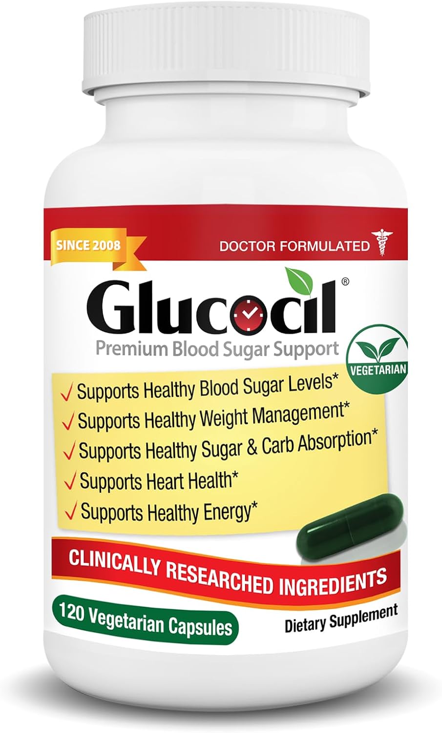 Glucocil Vegetarian Capsules Premium Blood Sugar Support