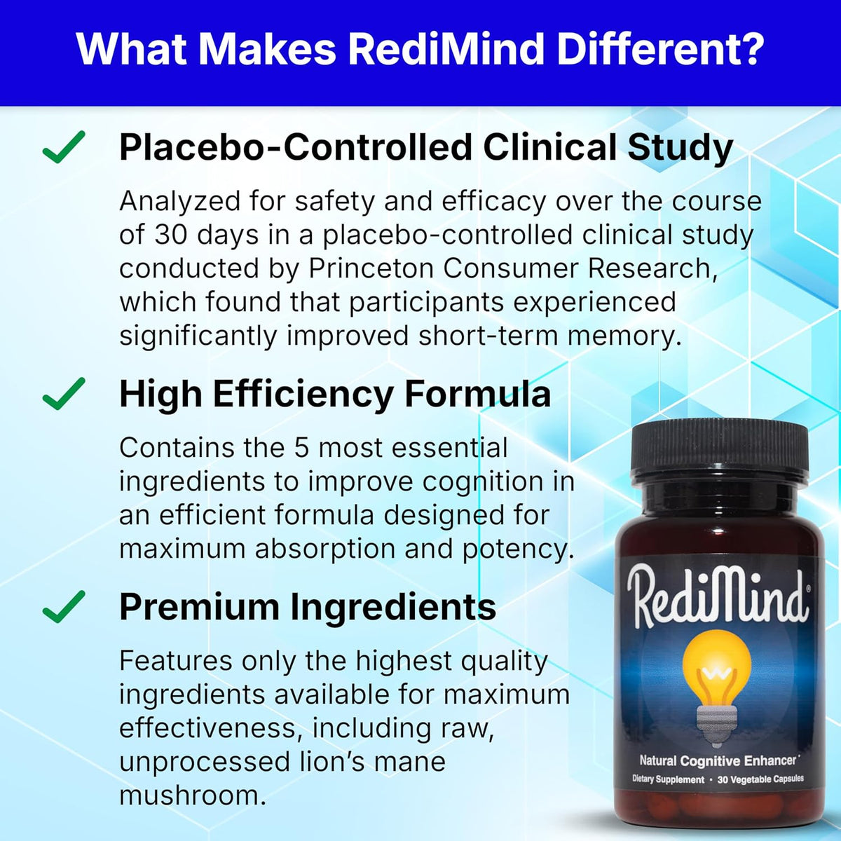 RediMind Natural Cognitive Support and Brain Supplement, Vegan
