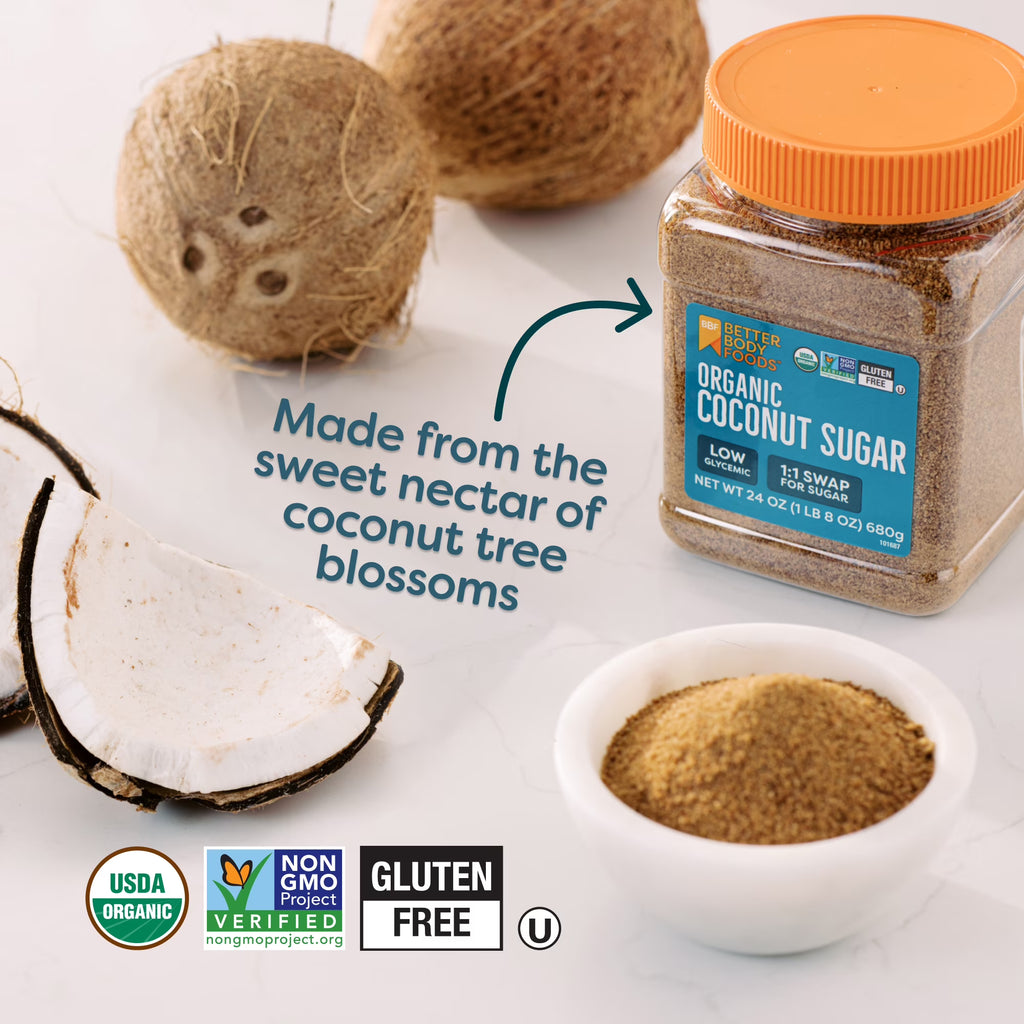 BetterBody Foods Organic Coconut Sugar, 24 oz, 3-Pack