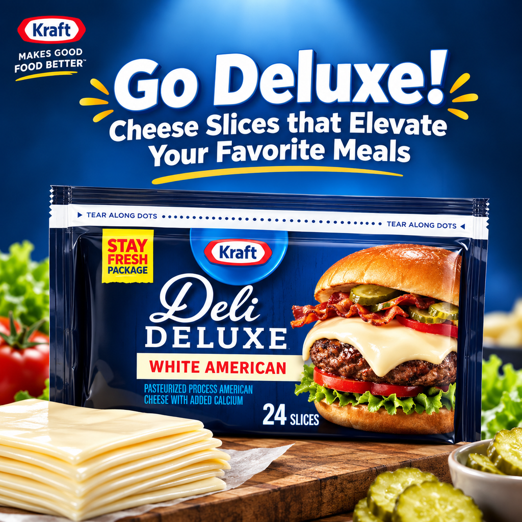 Kraft Deli Deluxe White American Cheese Slices, 16 oz Pack, 24 Slices, Pack of 3