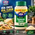 Kraft Grated Parmesan Cheese Shaker 16 oz Bottle, Pack of 3