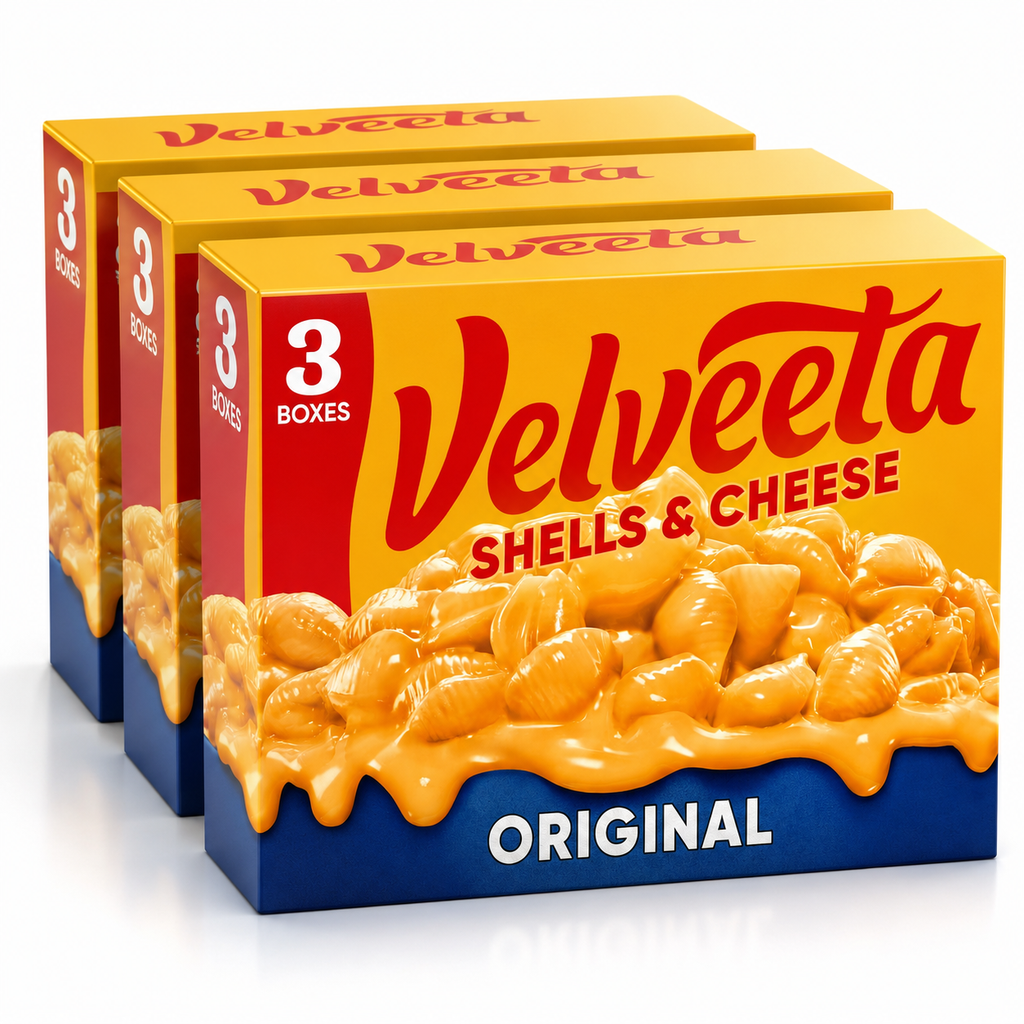 Velveeta Shells & Cheese Mac & Cheese, Original, 12 oz, 3 box, (Pack of 3)