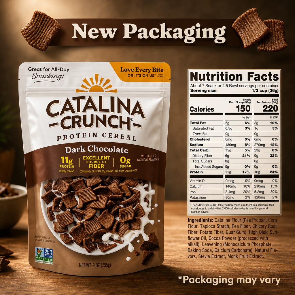 Catalina Crunch Protein Cereal, Dark Chocolate 9 oz, Pack of 3