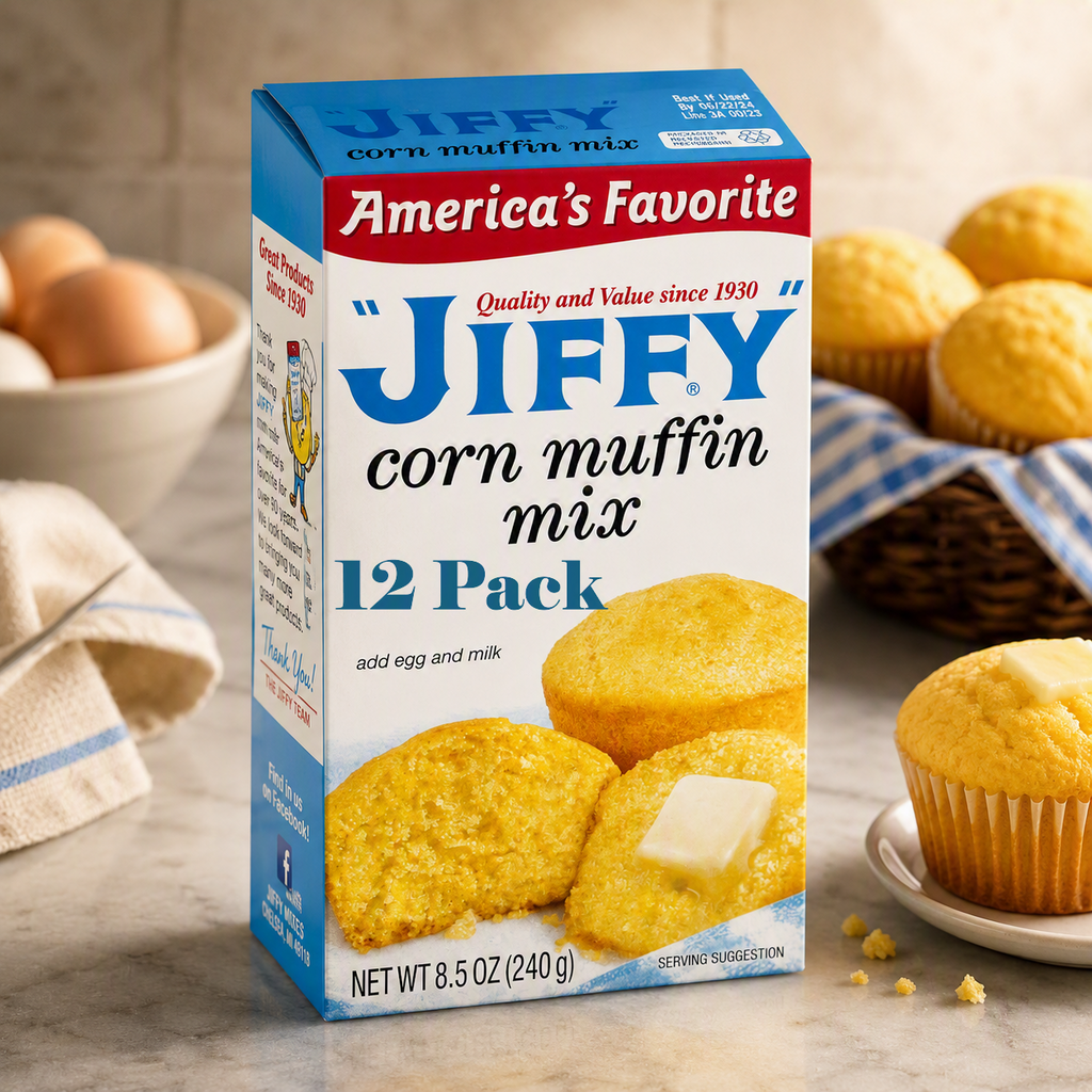 JIFFY Corn Muffin Mix, 8.5 oz, 12 Boxes per Pack, 3 Packs Total (36 Boxes)
