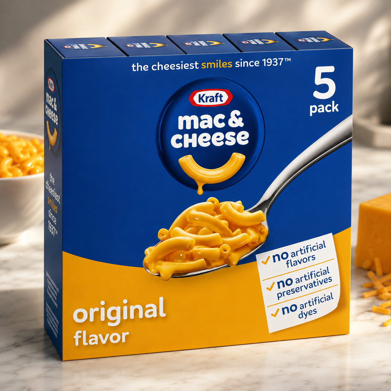 Kraft Mac & Cheese Original, 7.25 oz, 5 Boxes per Pack, Pack of 3