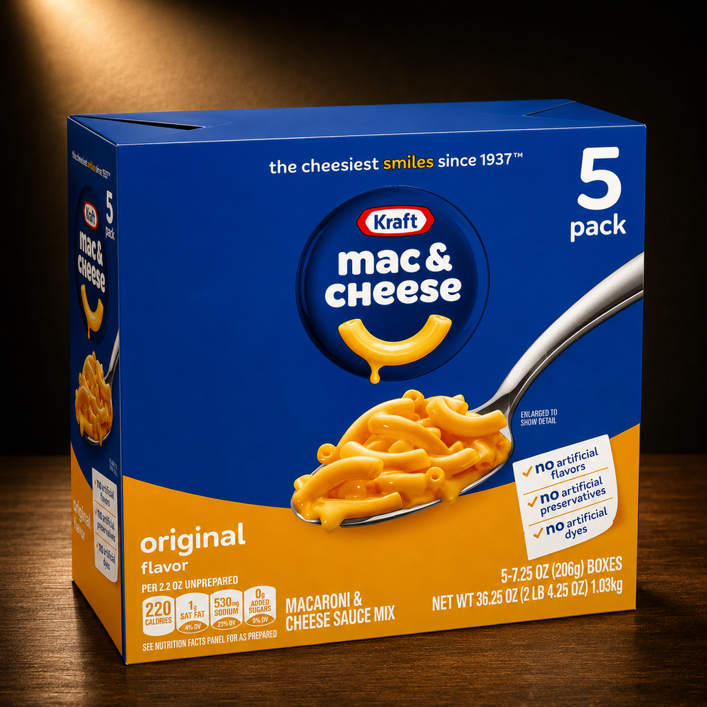 Kraft Mac & Cheese Original, 7.25 oz, 5 Boxes per Pack, Pack of 3
