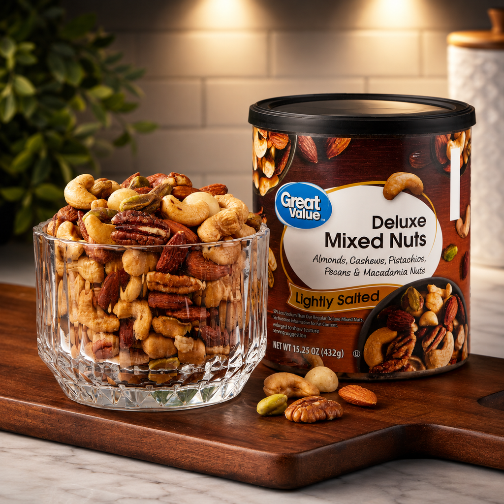 Great Value Lightly Salted, Deluxe Mixed Nuts, 15.25 oz, 3-Pack