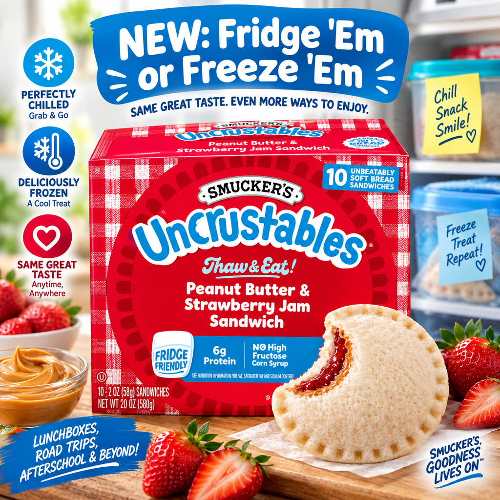 Smucker’s Uncrustables Peanut Butter & Strawberry Jam, 10 Count, 2 oz, 3-Pack