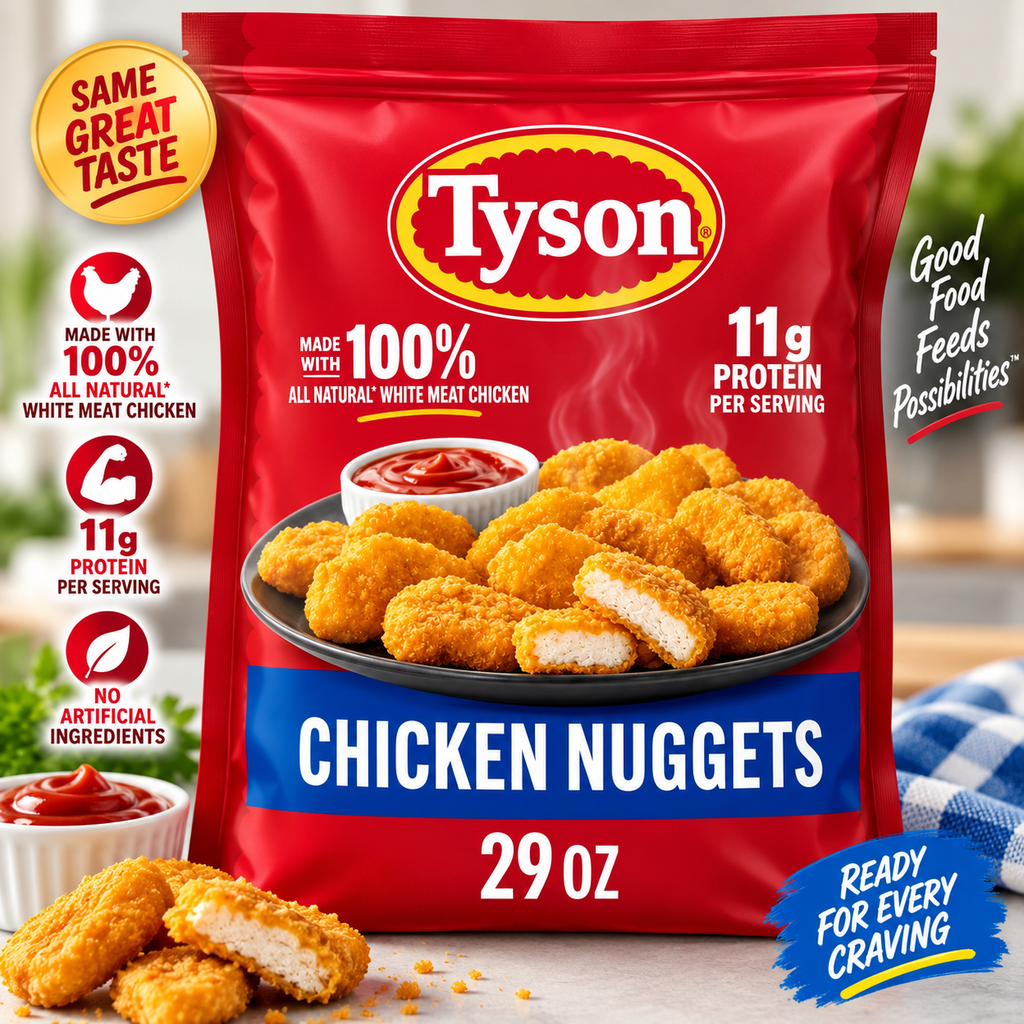 Tyson Frozen White Meat Chicken Nuggets, 29 oz, Fully Cooked, 3-Pack