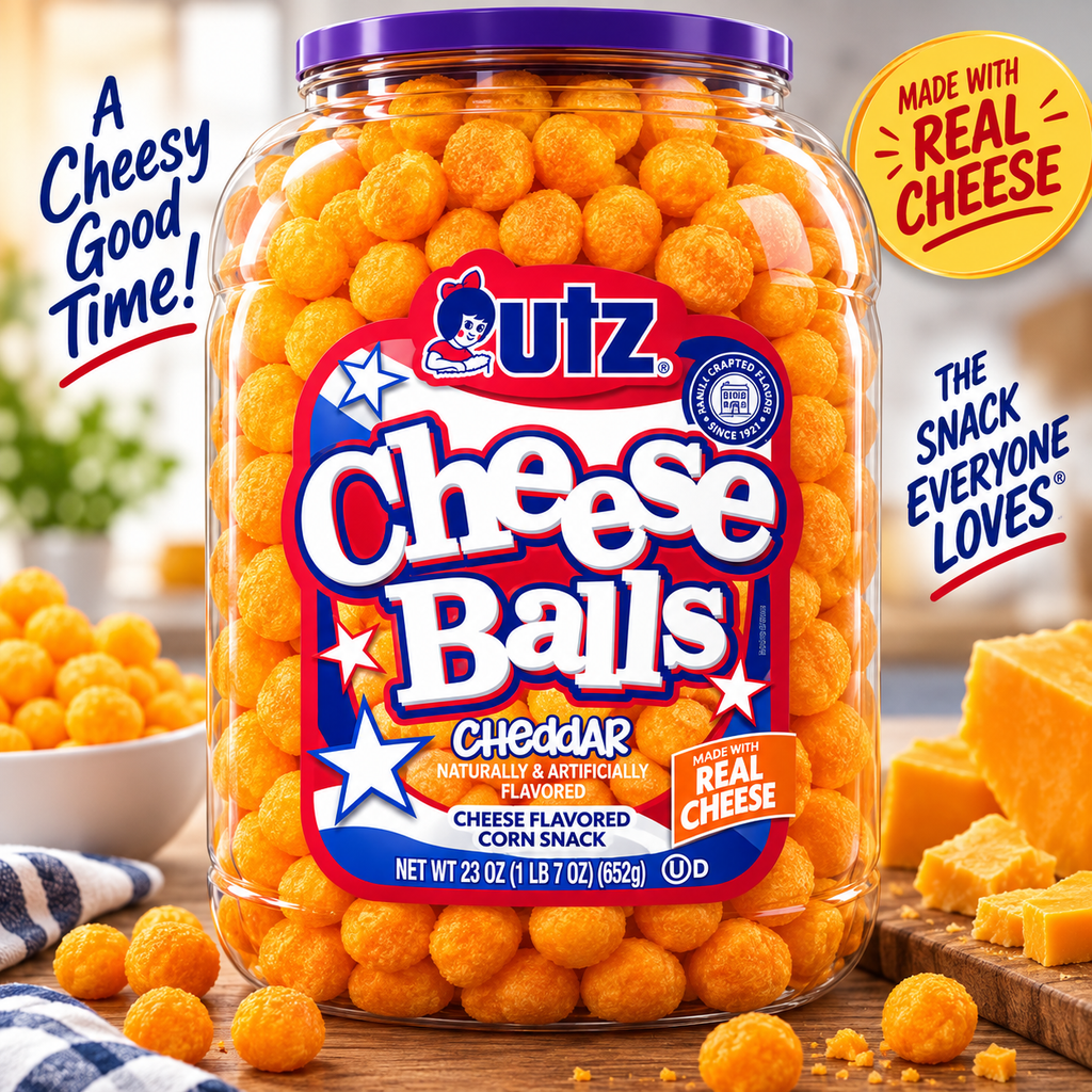 Utz Cheese Balls, 23 oz Barrel, 3-Pack