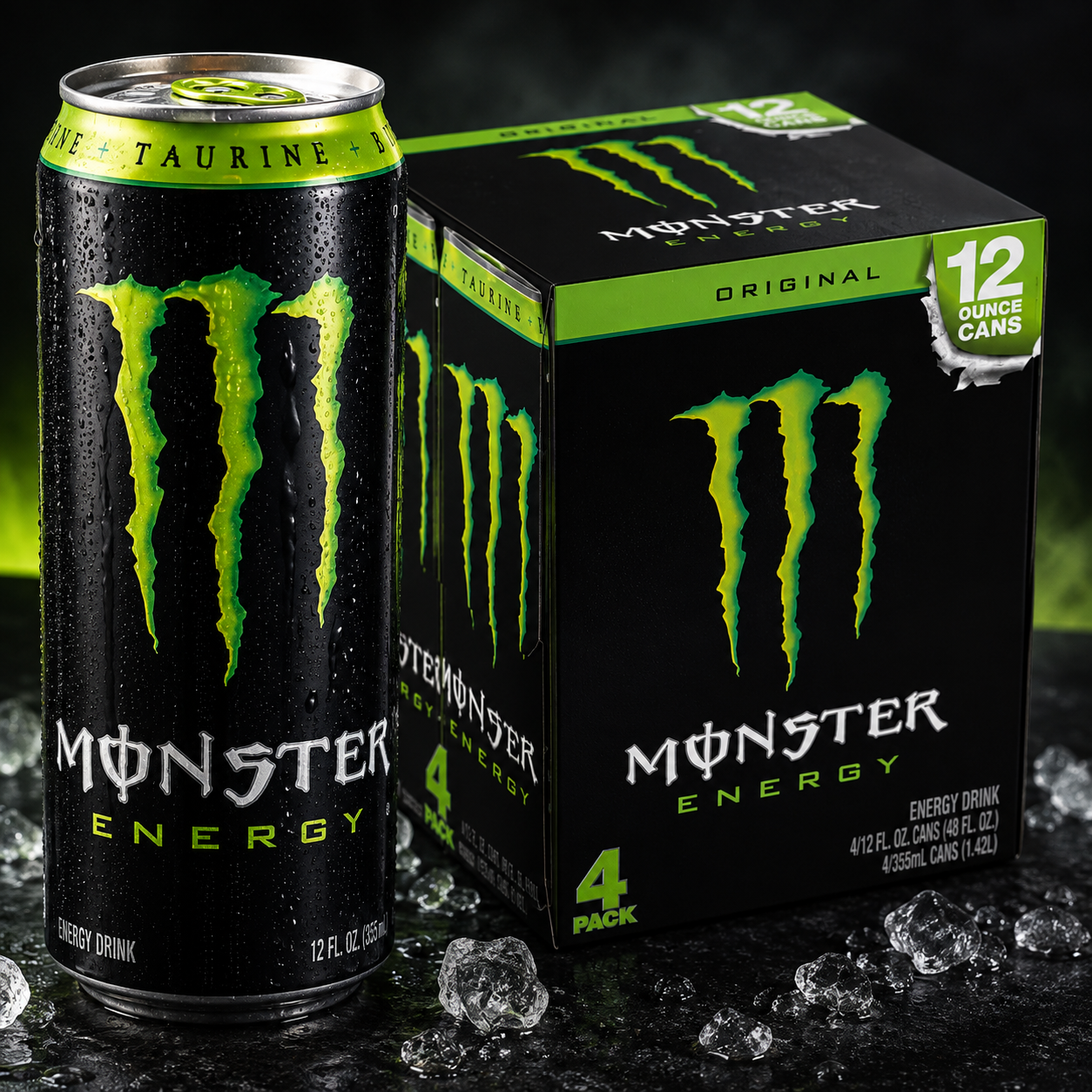 Monster Energy Original Green, 12 fl oz, 4-Pack, Box of 3