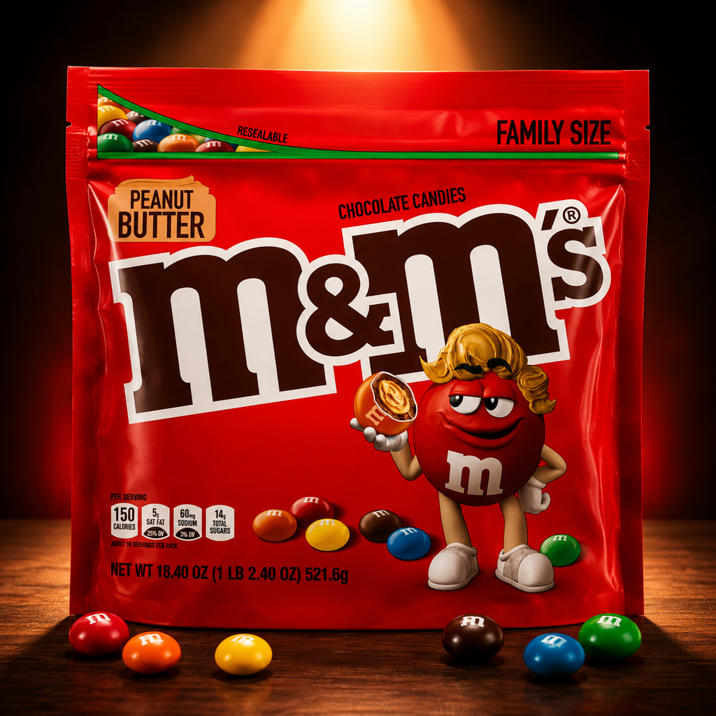 M&M's Peanut Butter Chocolate Candy, Family Size - 17.2 oz Bulk Bag, 3-Pack