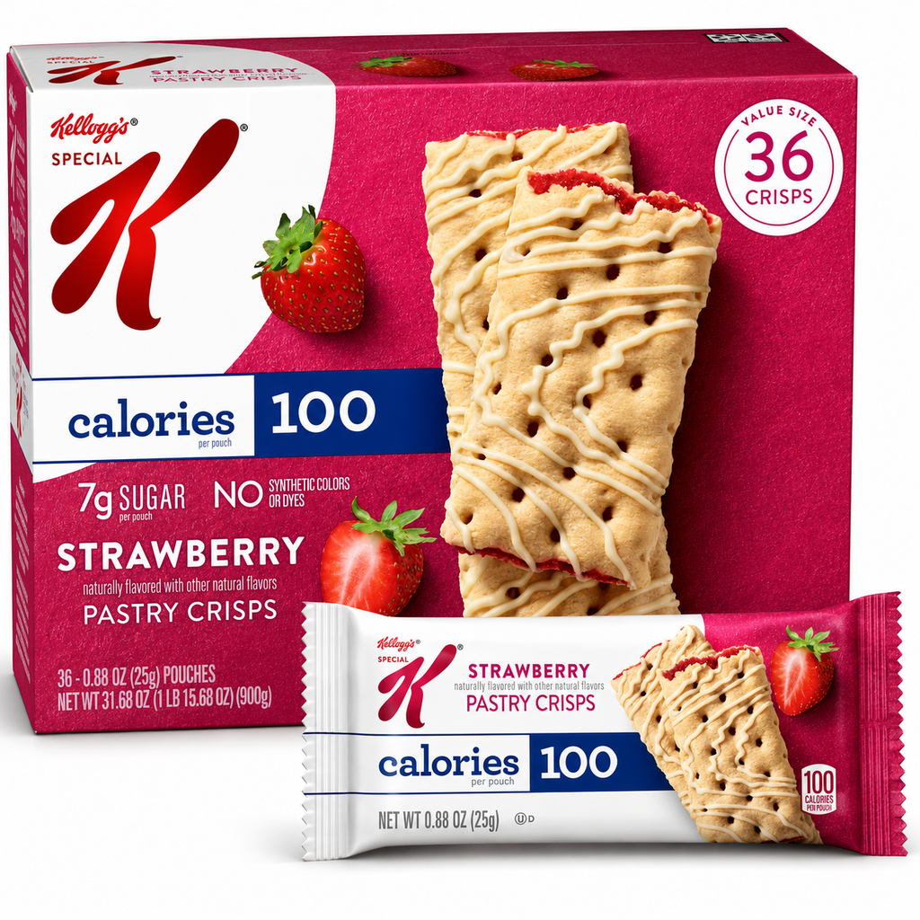 Special K Strawberry Chewy Pastry Crisps, 15.84 oz, 36 Count, Pack of 3