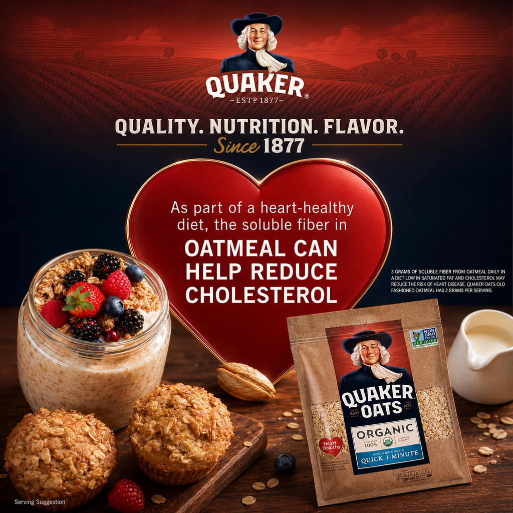 Quaker Quick 1 Minute Oats, Quick Cook Oatmeal, 42 oz Canister, Pack of 3