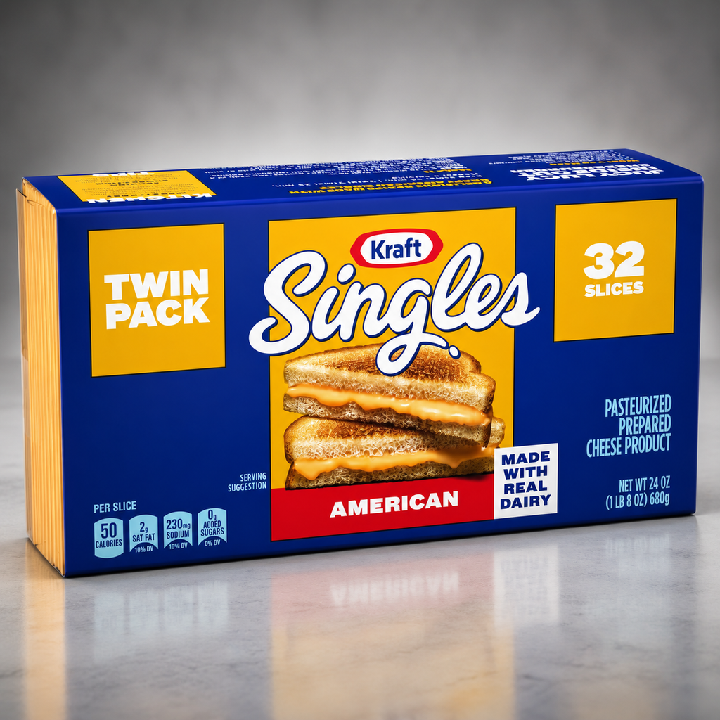 Kraft Singles American Slices Twin Pack, 32 Count Pack, Pack of 3
