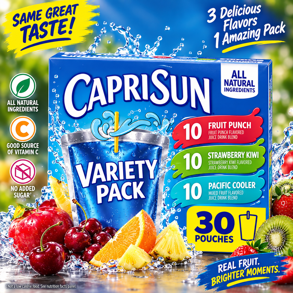 Capri Sun Variety Juice Drink, 6 fl oz, 30 Pouches per Pack, 3 Packs