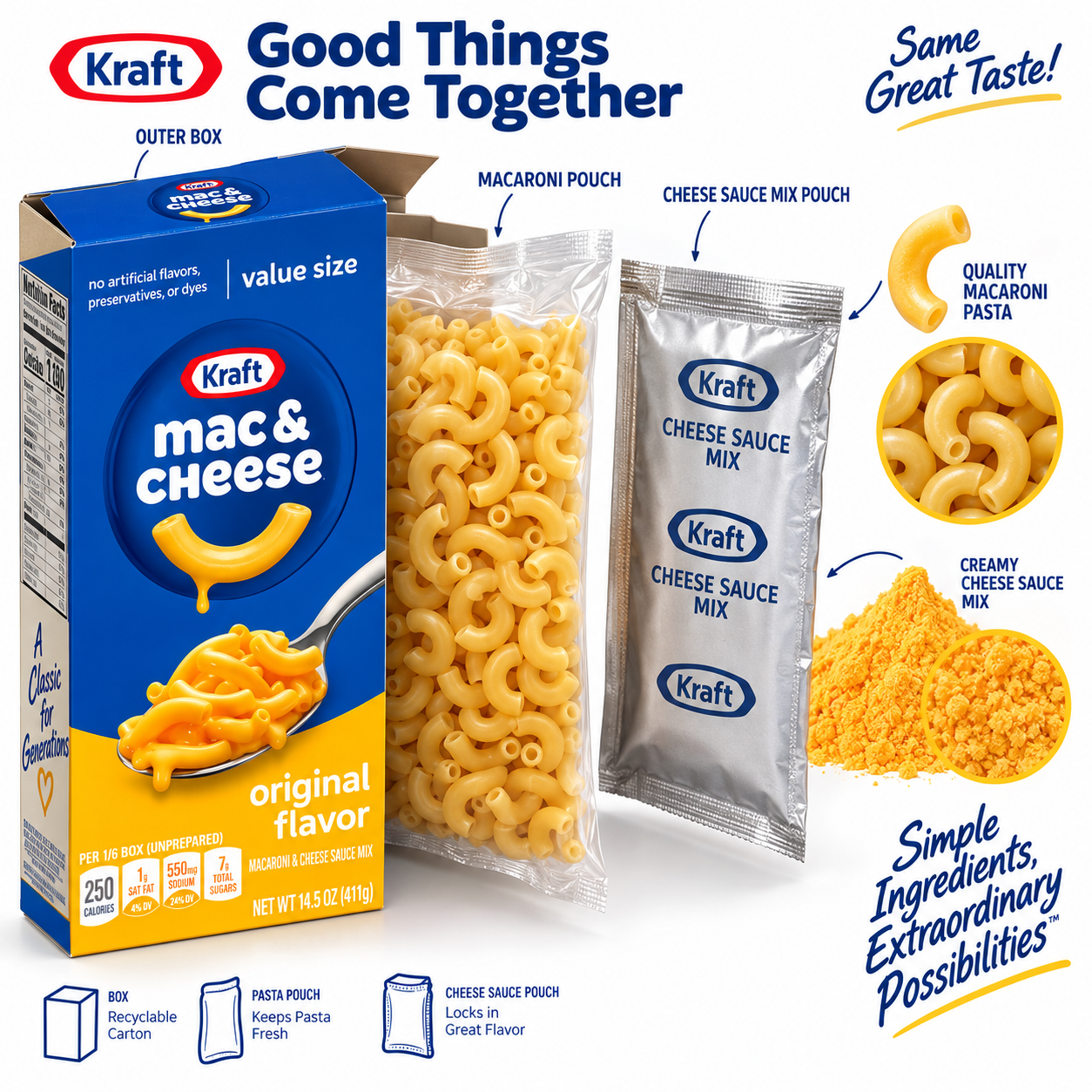 Kraft Mac & Cheese Original Value Size, 14.5 oz Box, 3-Pack