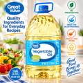 Great Value Vegetable Oil, Heart Healthy and Versatile, 1 Gallon Bottle, 3-Pack