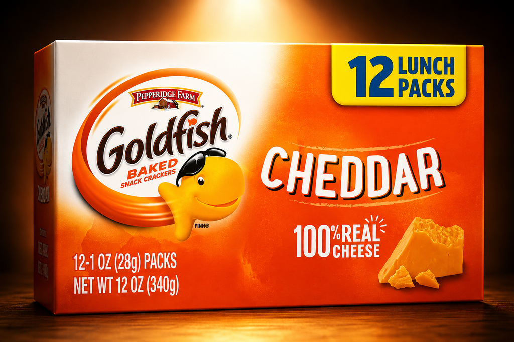 Goldfish Cheddar Cheese Crackers Snack Packs, 1 oz, 12 Count, Pack of 3