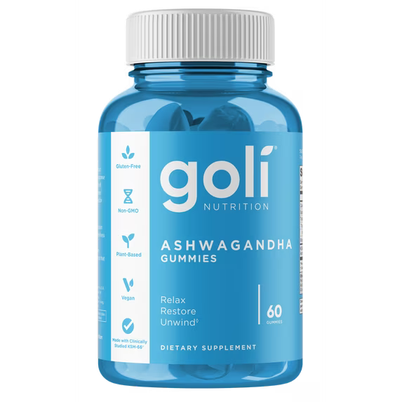 Goli Ashwagandha Vegan Gummies, KSM-66 & Vitamin D, 60 Count