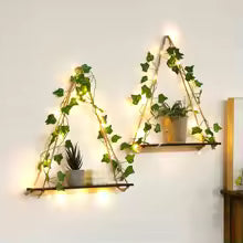 : LED Leaf Hanging Floating Shelf