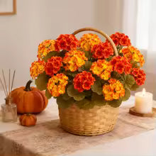 6Pcs Artificial Fall Geranium Flowers