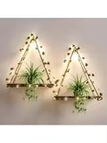 : LED Leaf Hanging Floating Shelf