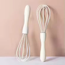 White Manual Silicone Whisk Hand-Held Baking Mixing Tool Baking Tool Set Cooking Kitchen Tools
