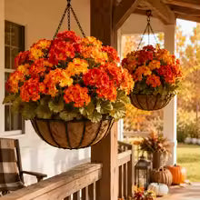 6Pcs Artificial Fall Geranium Flowers