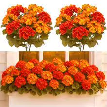 6Pcs Artificial Fall Geranium Flowers