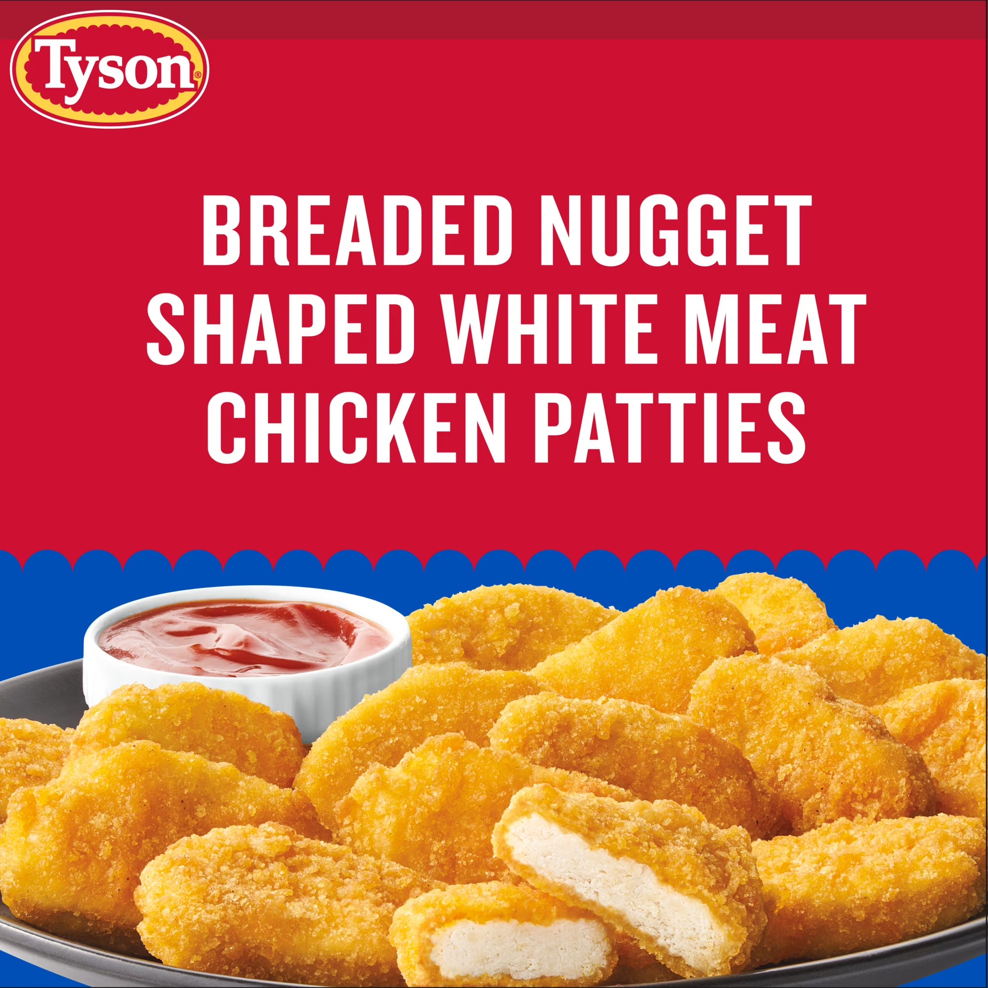 Tyson Frozen White Meat Chicken Nuggets, 29 oz, Fully Cooked, 3-Pack