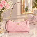 COACH Teri Shoulder Bag In signature canvas/Gold/Powder Pink New CAL51