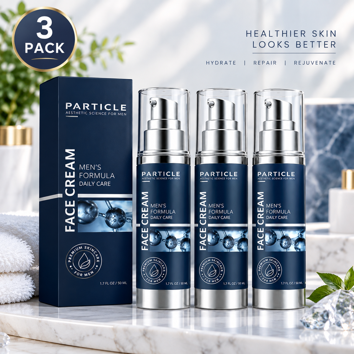 3X Particle Face Cream Men 6 in 1 Anti-Aging Cream Fights Eye Bags Dark Spots