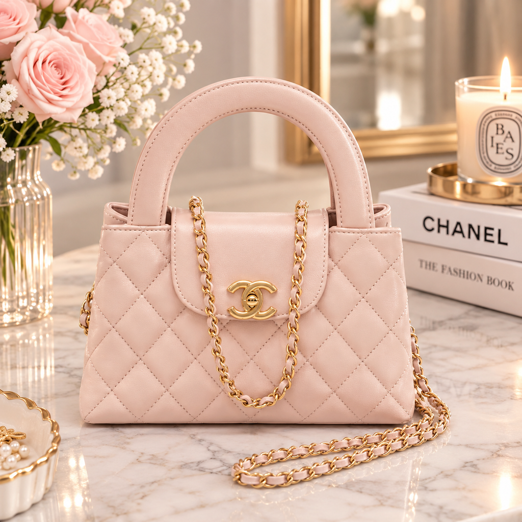 Chanel Mini Kelly Nano Pink Quilted Leather Shopper Bag