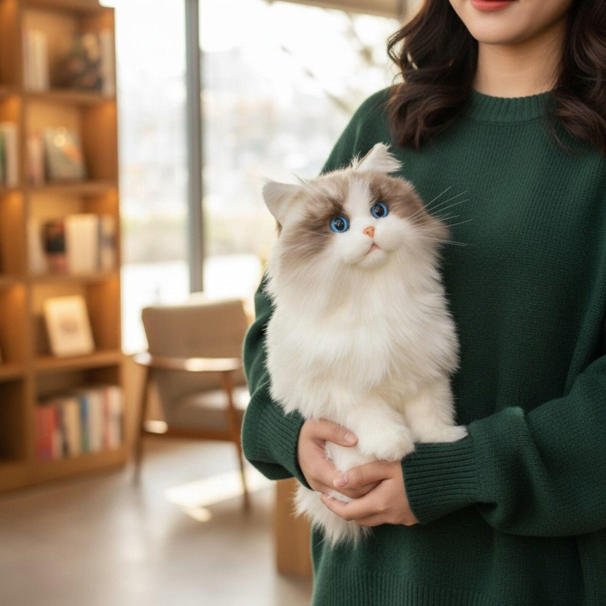 Realistic Calico Cat Plush | Weighted Cat Plush Toy | Companion Plush Animal