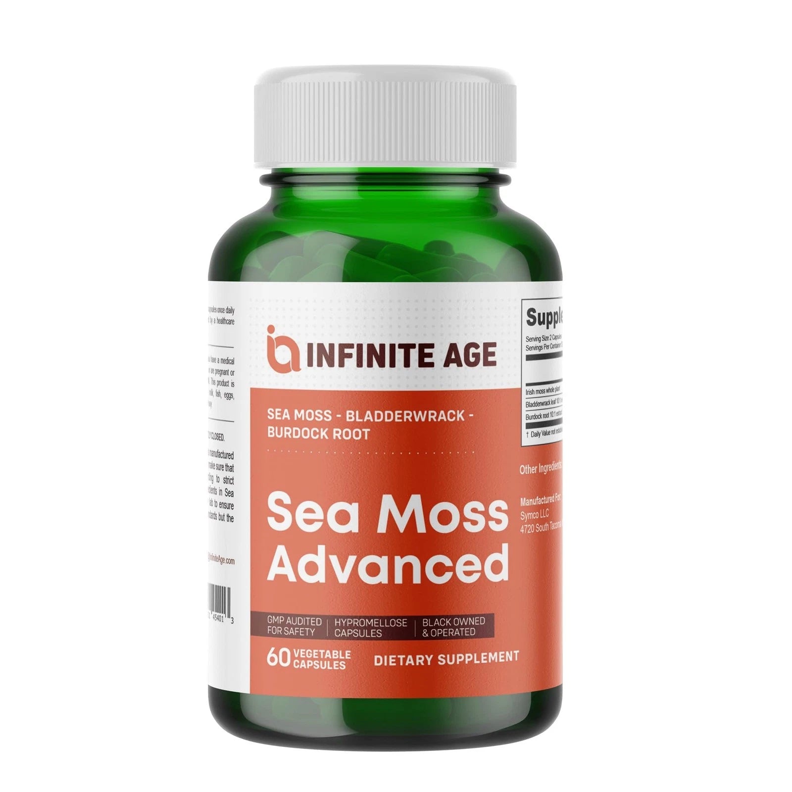 Share INFINITE AGE 1250mg Sea Moss Advanced Superfood Capsules, 60 Count - High-Pot...