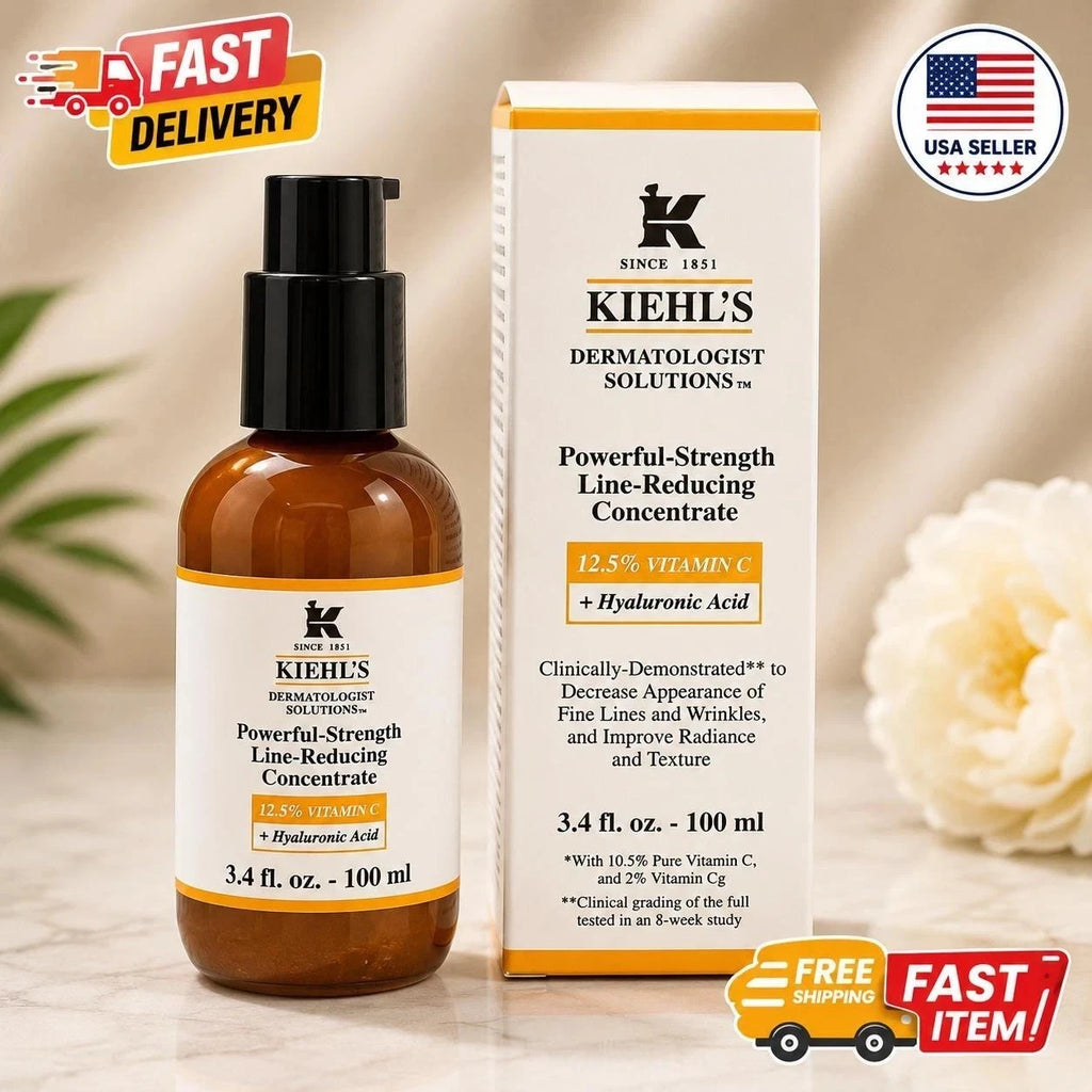 KIEHL'S Powerful Strength Line Reducing Concentrate Hyaluronic 3.4 oz new