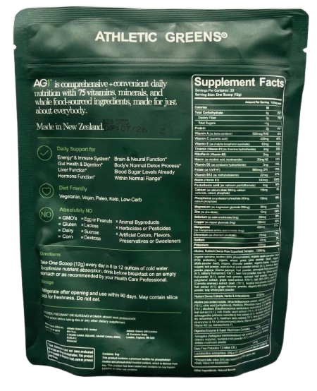 AG1 Greens Powder Refill – 75 Vitamins