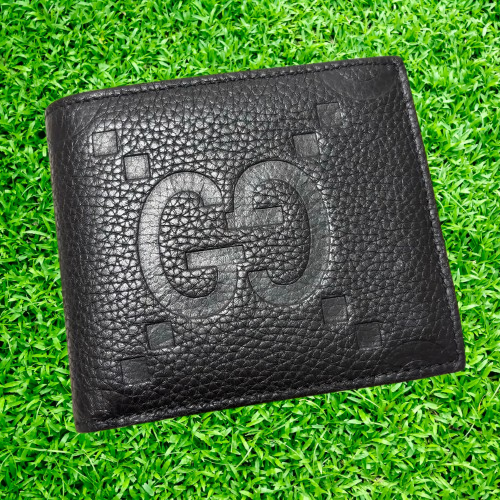 GUCCI Jumbo GG Bifold Wallet Leather Black