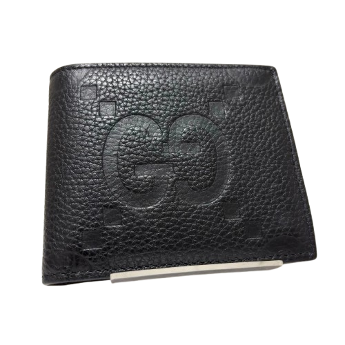 GUCCI Jumbo GG Bifold Wallet Leather Black