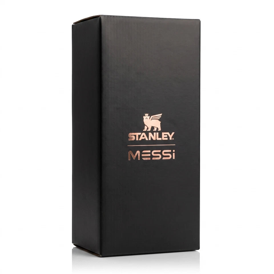 STANLEY x Messi Quencher Pro Tour Flip Straw Tumbler 40oz GOAT Black Limited NEW