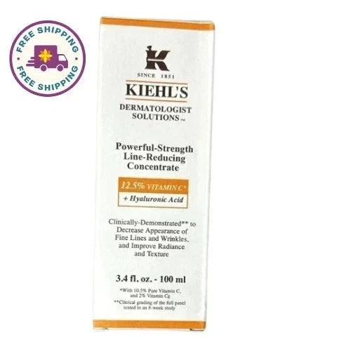 KIEHL'S Powerful Strength Line Reducing Concentrate Hyaluronic 3.4 oz new