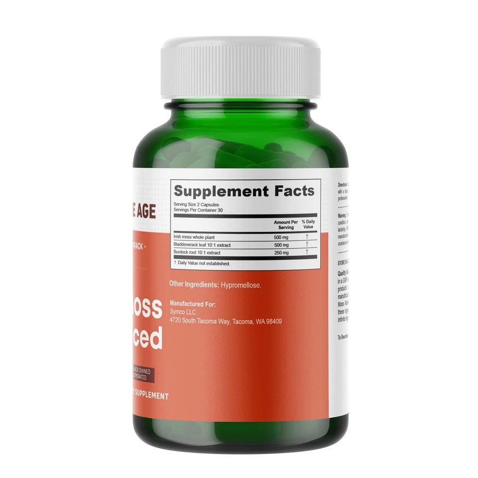 Share INFINITE AGE 1250mg Sea Moss Advanced Superfood Capsules, 60 Count - High-Pot...